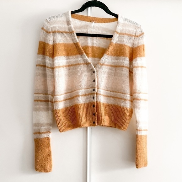 FREE People Alpaca Stripe Cardigan - Picture 1 of 12